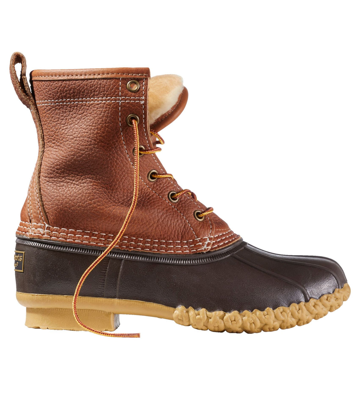L.L.Bean Women's Bean Boots, 8" Shearling-Lined Insulated Tan/Brown