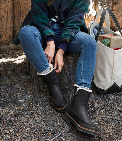 L.L.Bean Women's Camden Hill Moto Boots Dark Barley