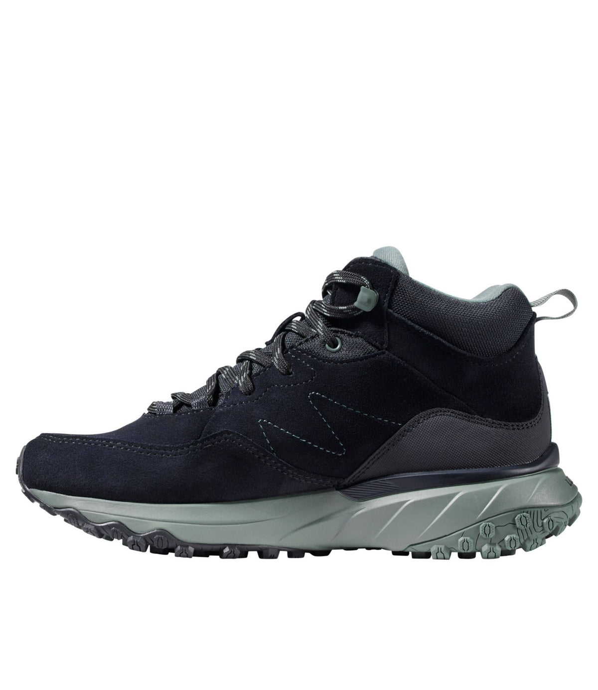 L.L.Bean Women's Snow Sneaker Sport Waterproof Boots, Lace-Up Black/Thyme