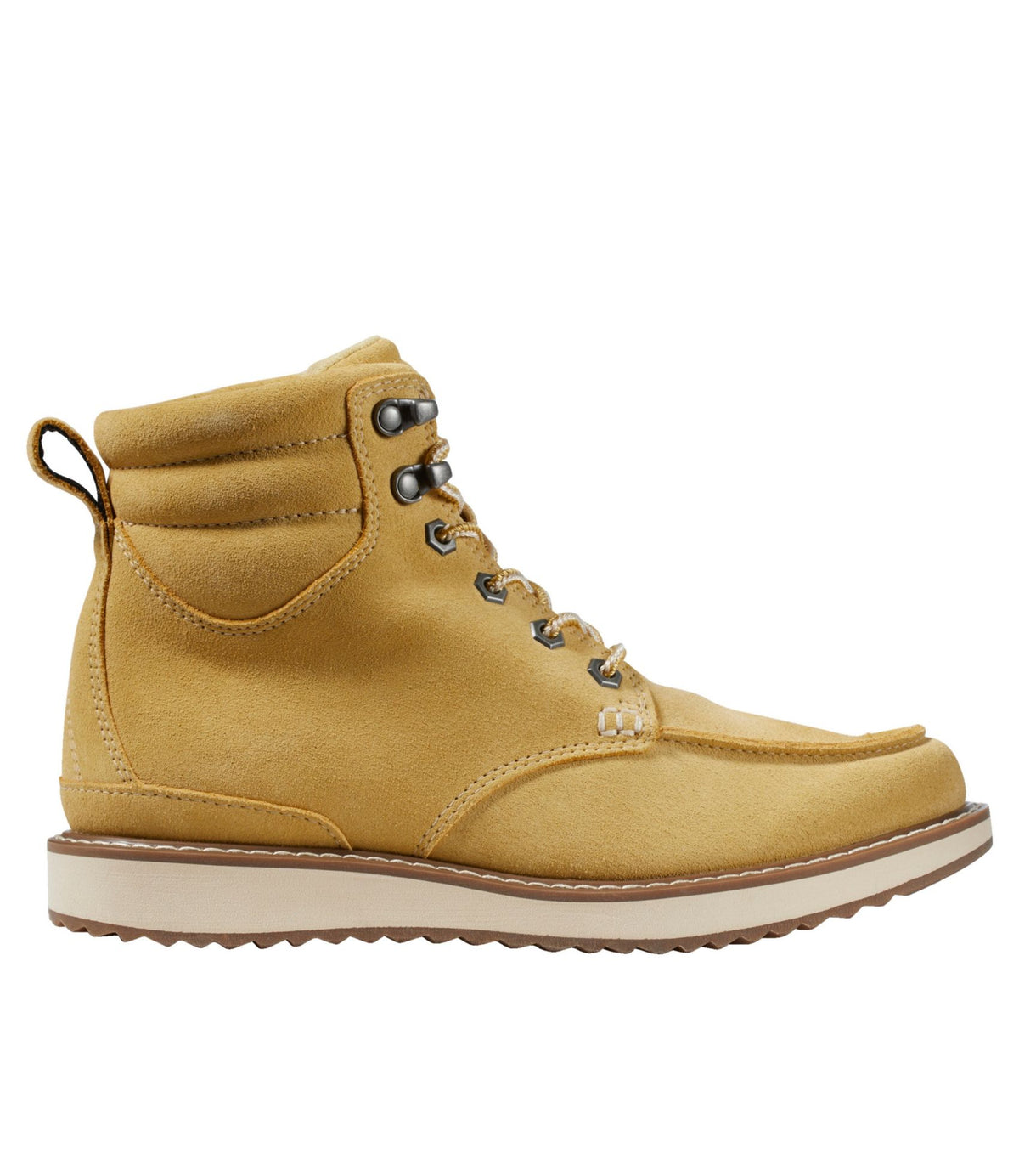 L.L.Bean Women's Stonington Boots, Suede Moc-Toe Light Gold