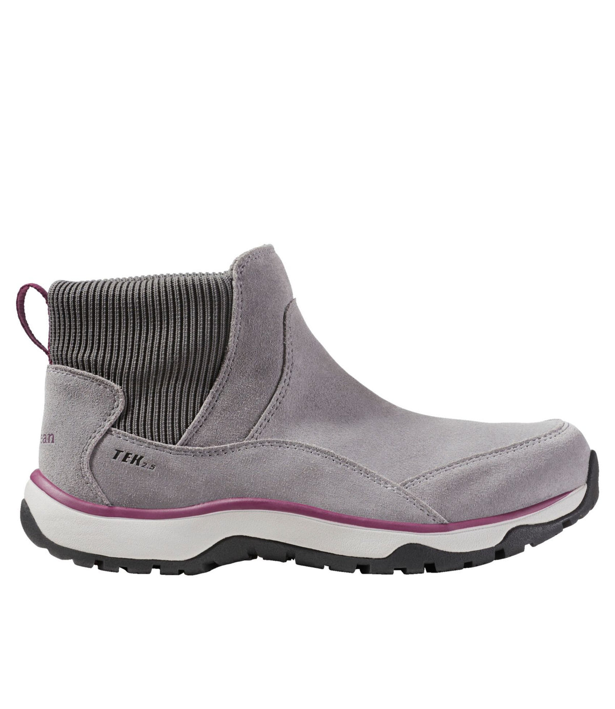 L.L.Bean Women's Snow Sneaker 5 Boots, Pull-On Frost Gray/Bramble Berry