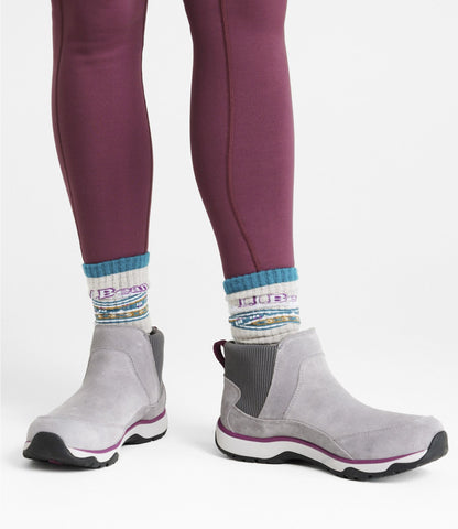L.L.Bean Women's Snow Sneaker 5 Boots, Pull-On Frost Gray/Bramble Berry