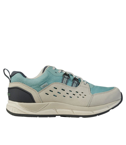 L.L.Bean Women's Bean's Comfort Fitness Walking Shoes, Waterproof Silver Birch/Smokey Blue