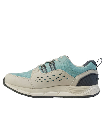 L.L.Bean Women's Bean's Comfort Fitness Walking Shoes, Waterproof Silver Birch/Smokey Blue