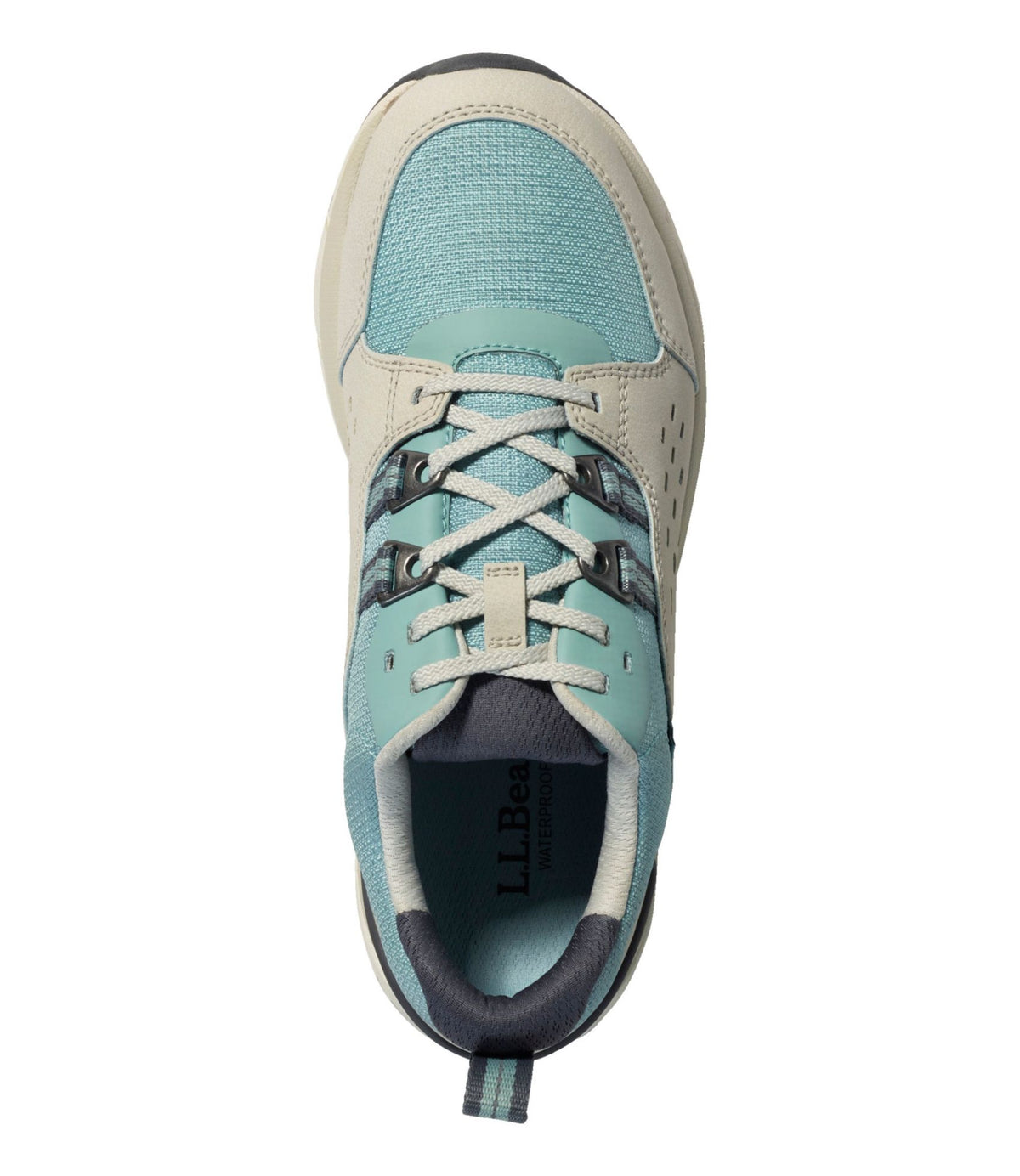 L.L.Bean Women's Bean's Comfort Fitness Walking Shoes, Waterproof Silver Birch/Smokey Blue