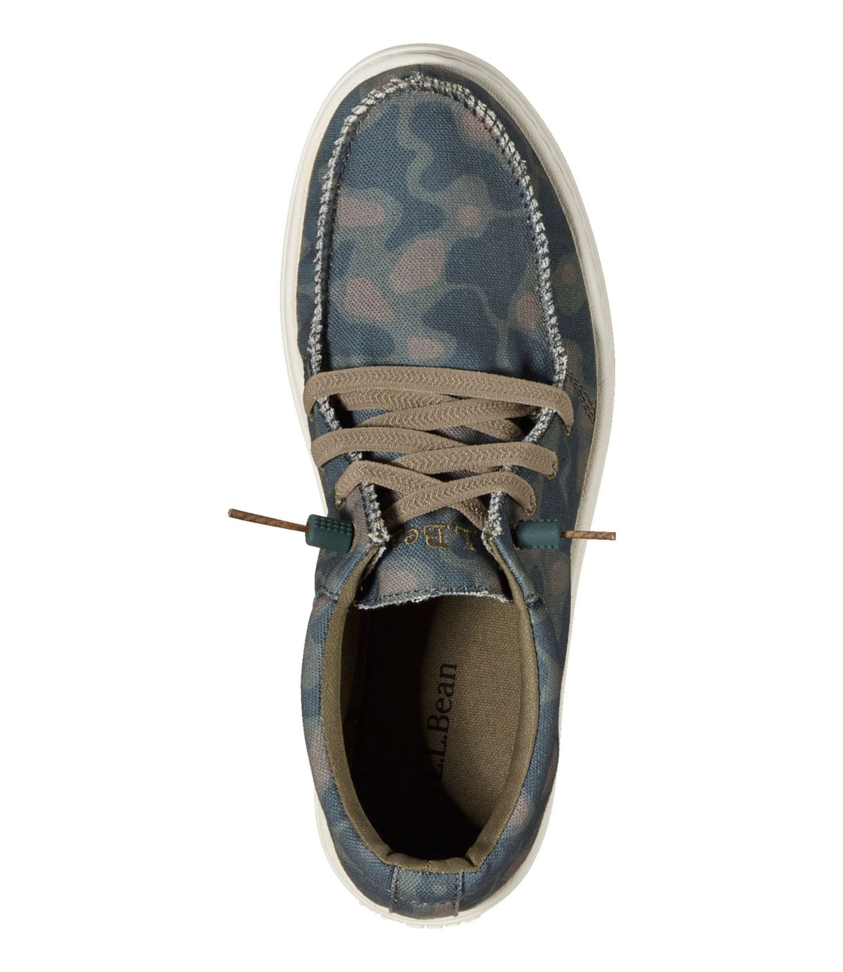 L.L.Bean Women's Higgins Beach 4-Eye Slip-Ons, Print Deep Olive Camo
