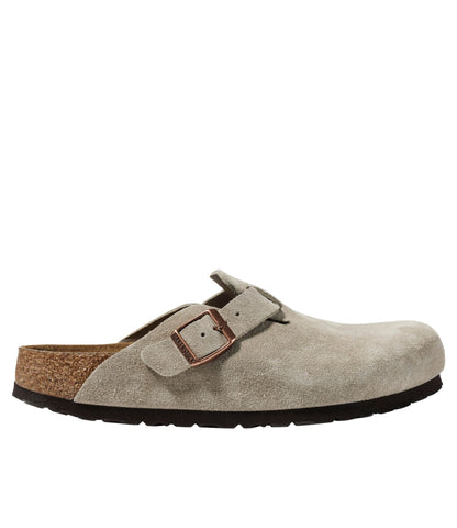 L.L.Bean Women's Birkenstock Boston Clogs, Suede Soft Footbed Taupe