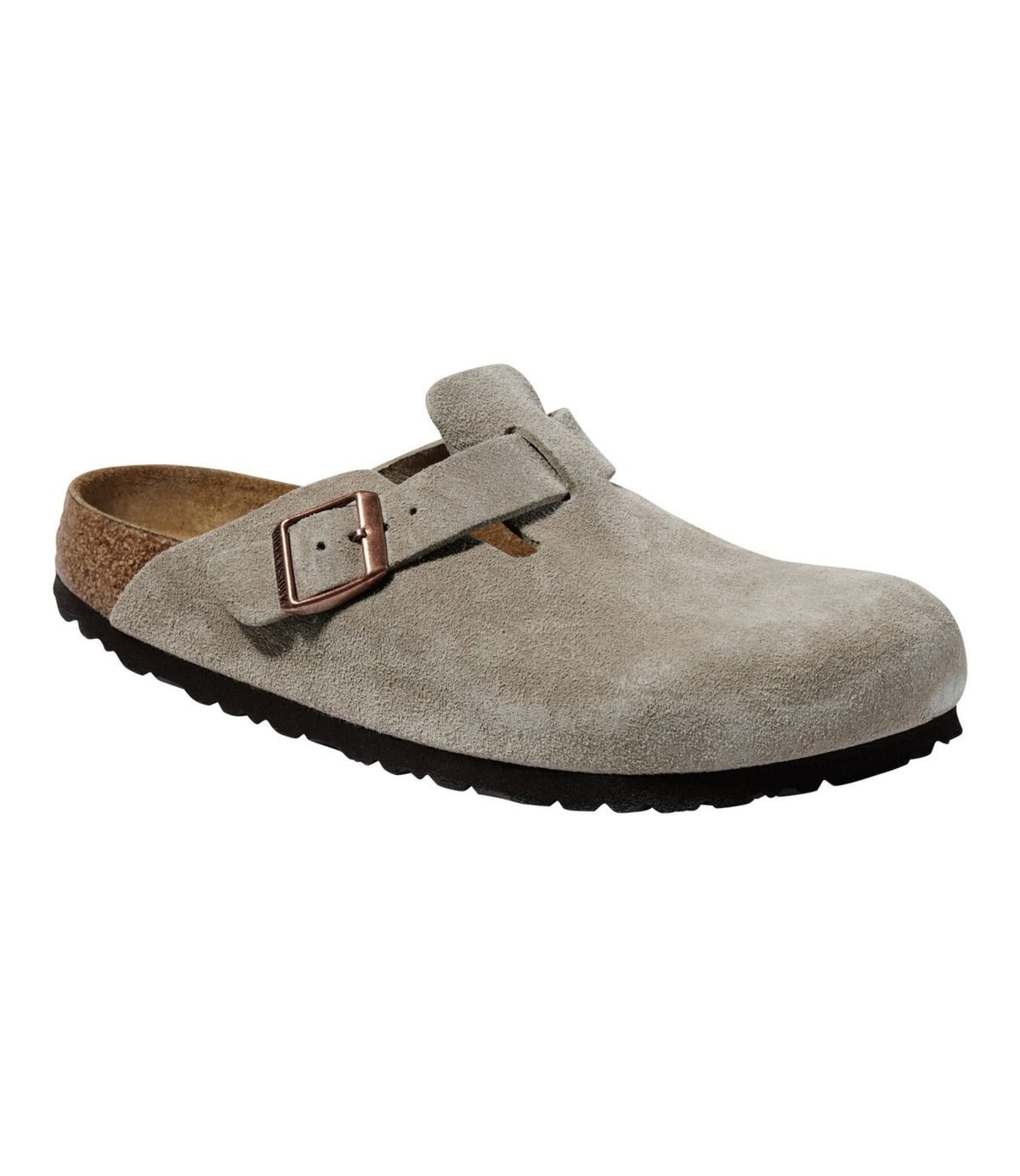 L.L.Bean Women's Birkenstock Boston Clogs, Suede Soft Footbed Taupe
