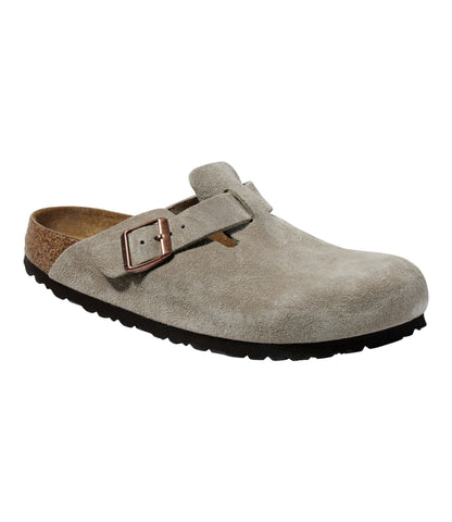 L.L.Bean Women's Birkenstock Boston Clogs, Suede Soft Footbed Taupe