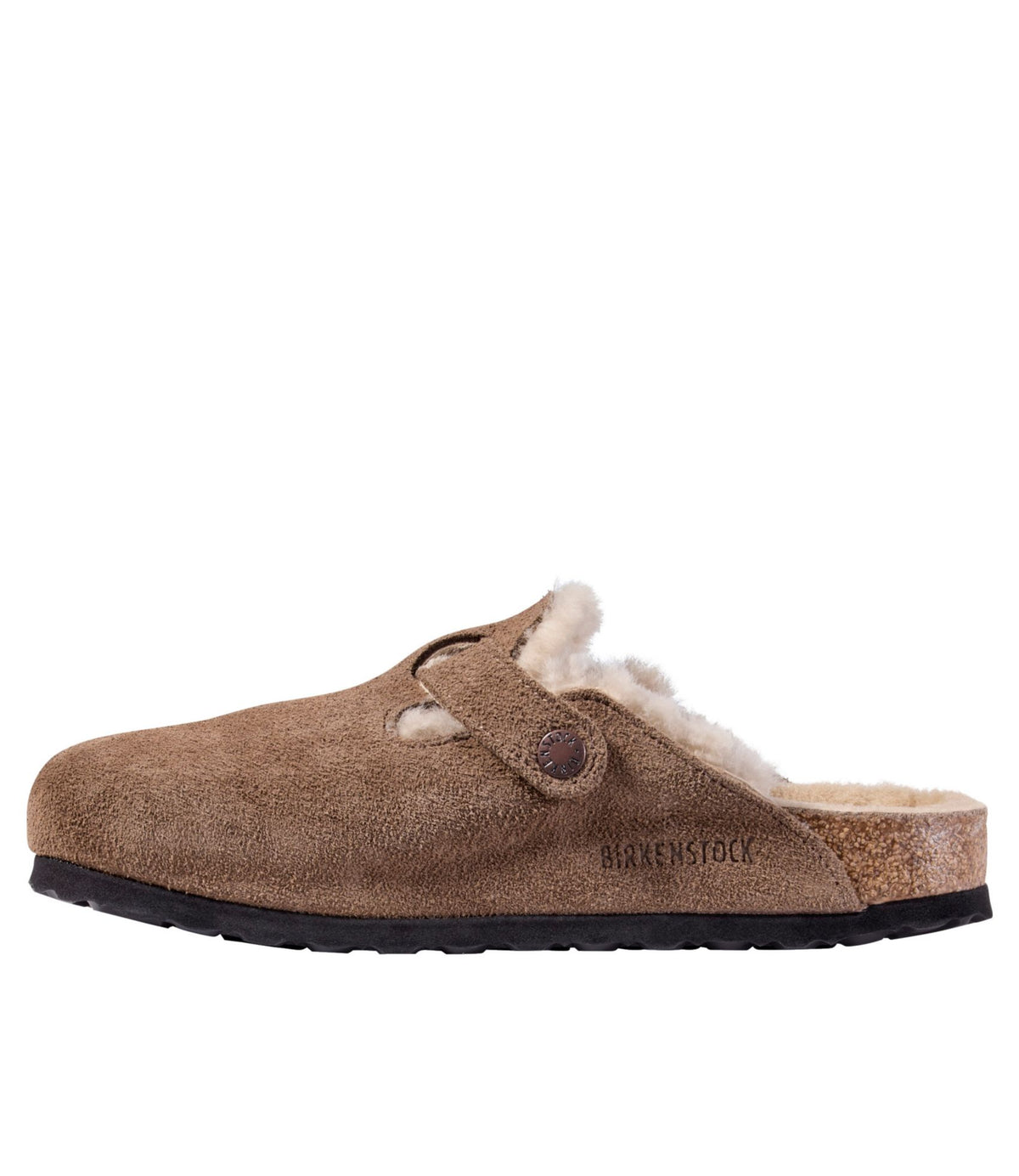 L.L.Bean Women's Birkenstock Boston Clogs, Suede Shearling Dark Tea