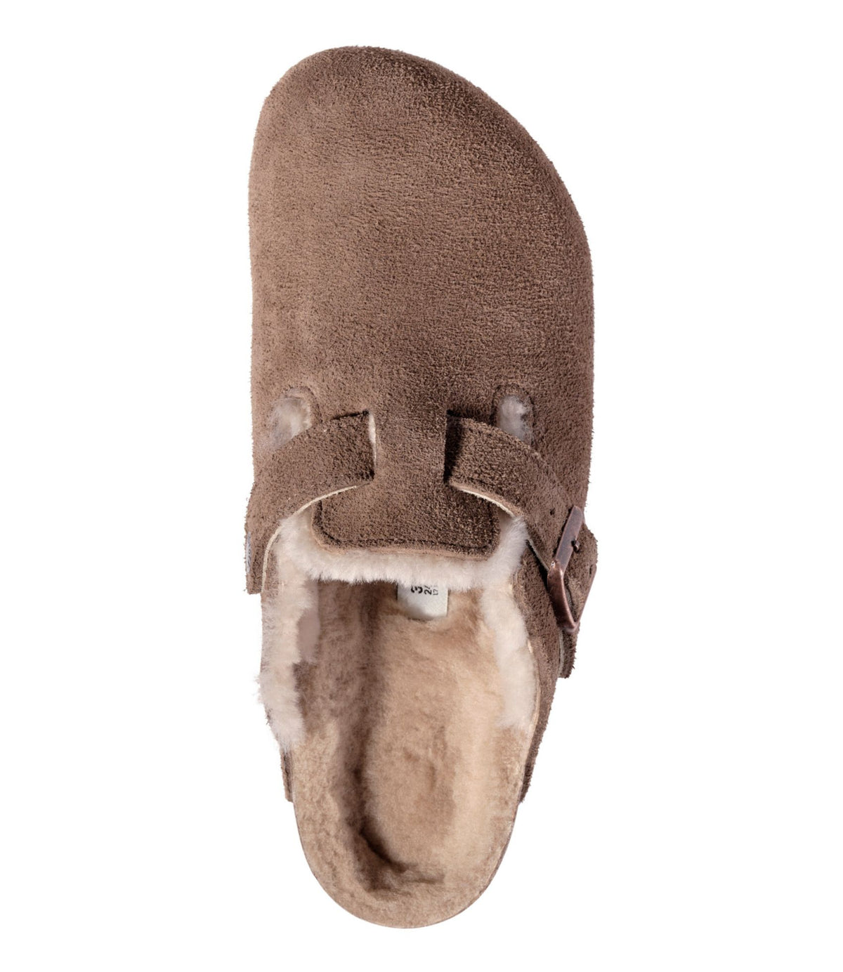 L.L.Bean Women's Birkenstock Boston Clogs, Suede Shearling Dark Tea