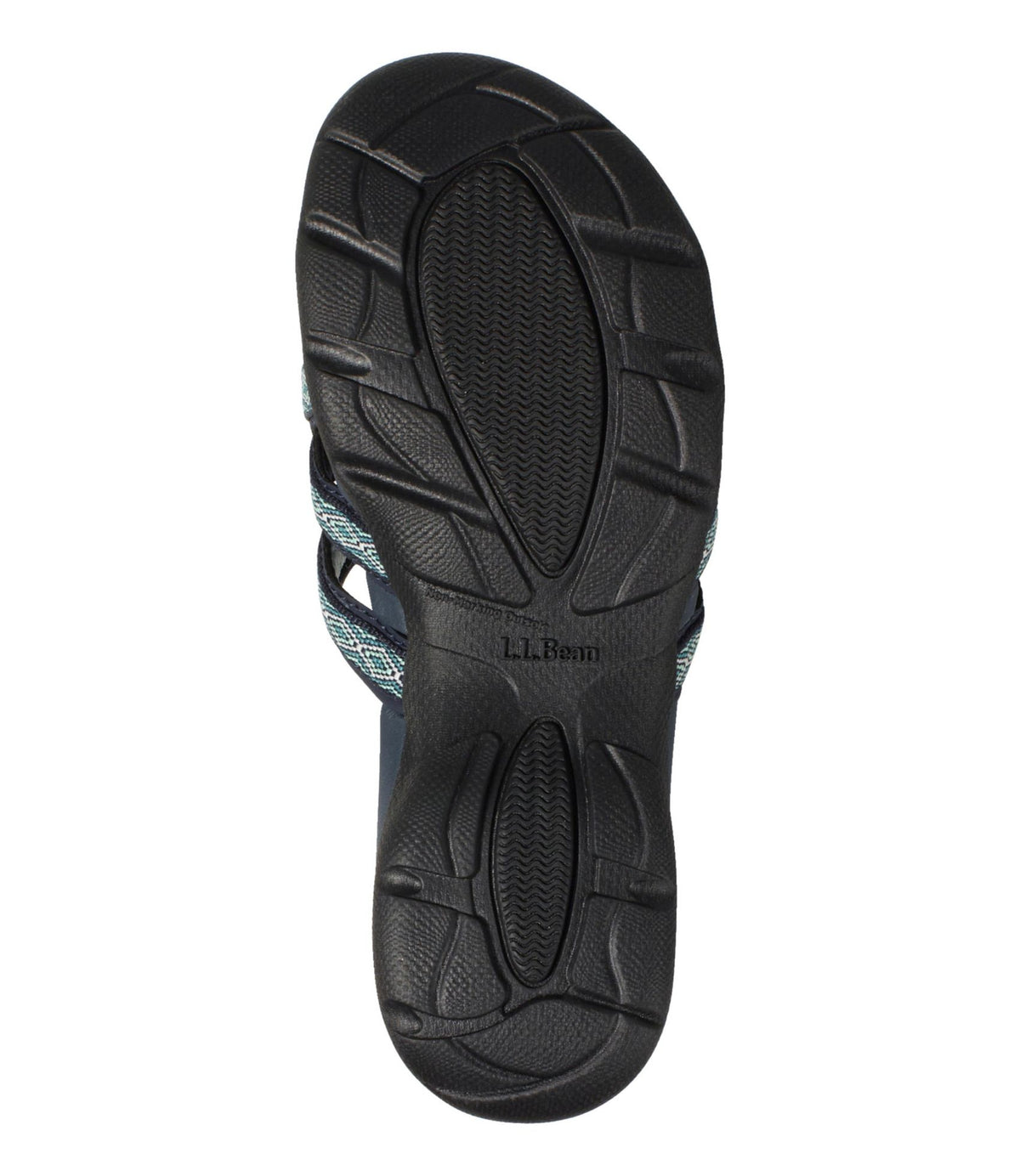 L.L.Bean Women's Boothbay Slide Sandals, Print Blue Green Geo