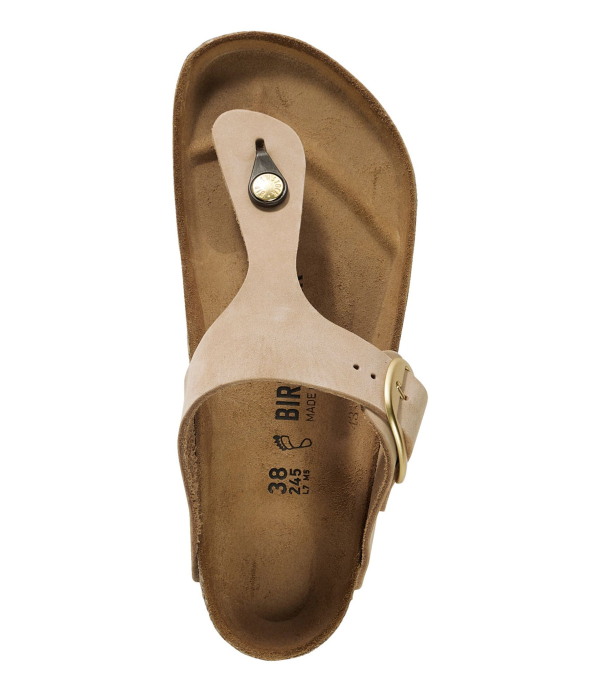 L.L.Bean Women's Birkenstock Big Buckle Gizeh Sandals, Nubuck Sandcastle