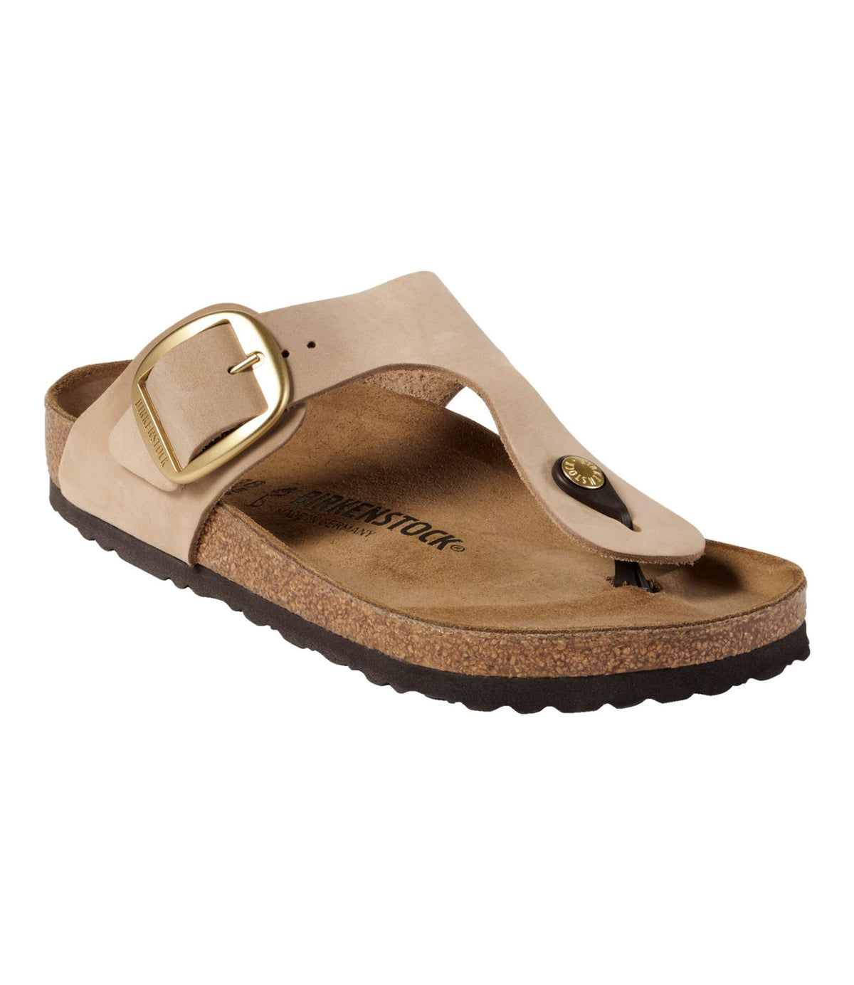 L.L.Bean Women's Birkenstock Big Buckle Gizeh Sandals, Nubuck Sandcastle