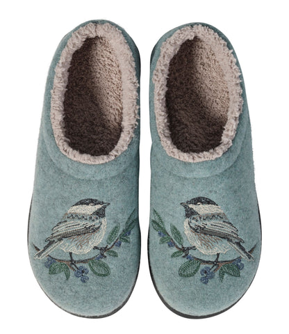 L.L.Bean Women's Daybreak Scuffs, Motif Faded Sage/Chickadee