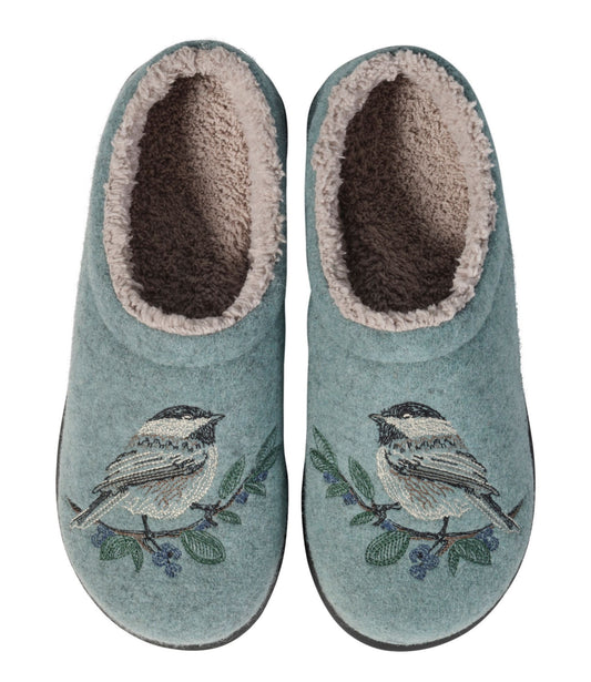 L.L.Bean Women's Daybreak Scuffs, Motif Faded Sage/Chickadee