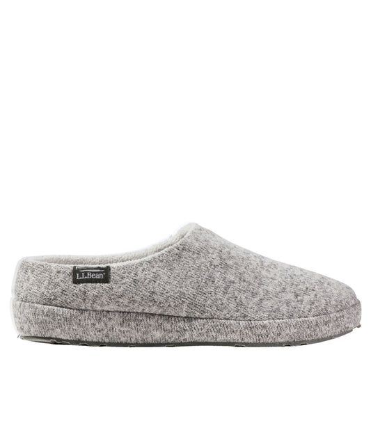 L.L.Bean Women's Sweater Fleece Slipper Scuff Gray Heather