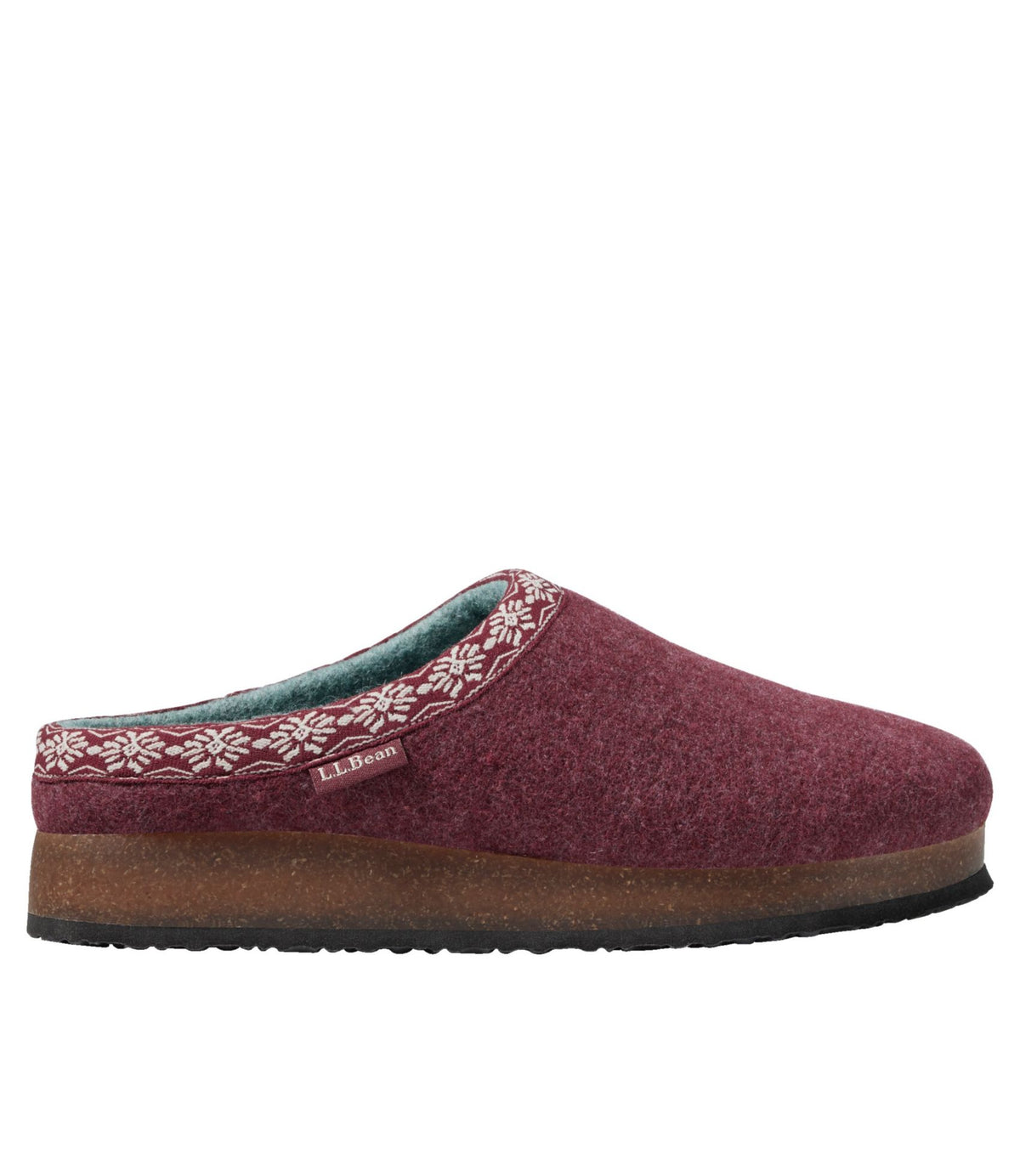 L.L.Bean Women's L.L.Bean Wool Slipper Clog Deepest Red