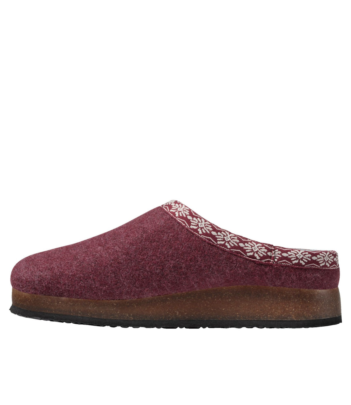 L.L.Bean Women's L.L.Bean Wool Slipper Clog Deepest Red