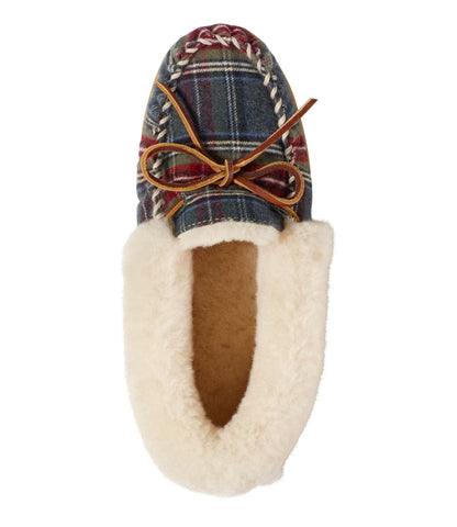 L.L.Bean Women's Wicked Good Moccasins, Plaid Gray Stewart