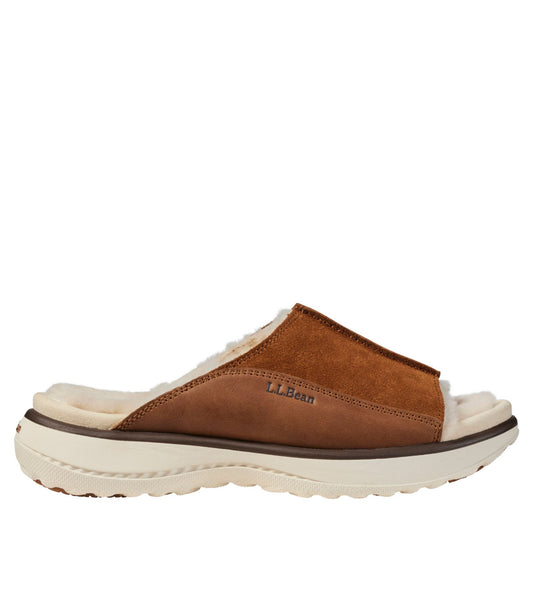 L.L.Bean Women's Freeport Slides, Shearling-Lined Saddle