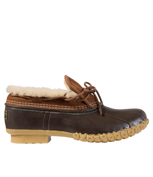 L.L.Bean Men's Bean Boots, Shearling-Lined Rubber Mocs Allspice/Bean Boot Brown/Gum
