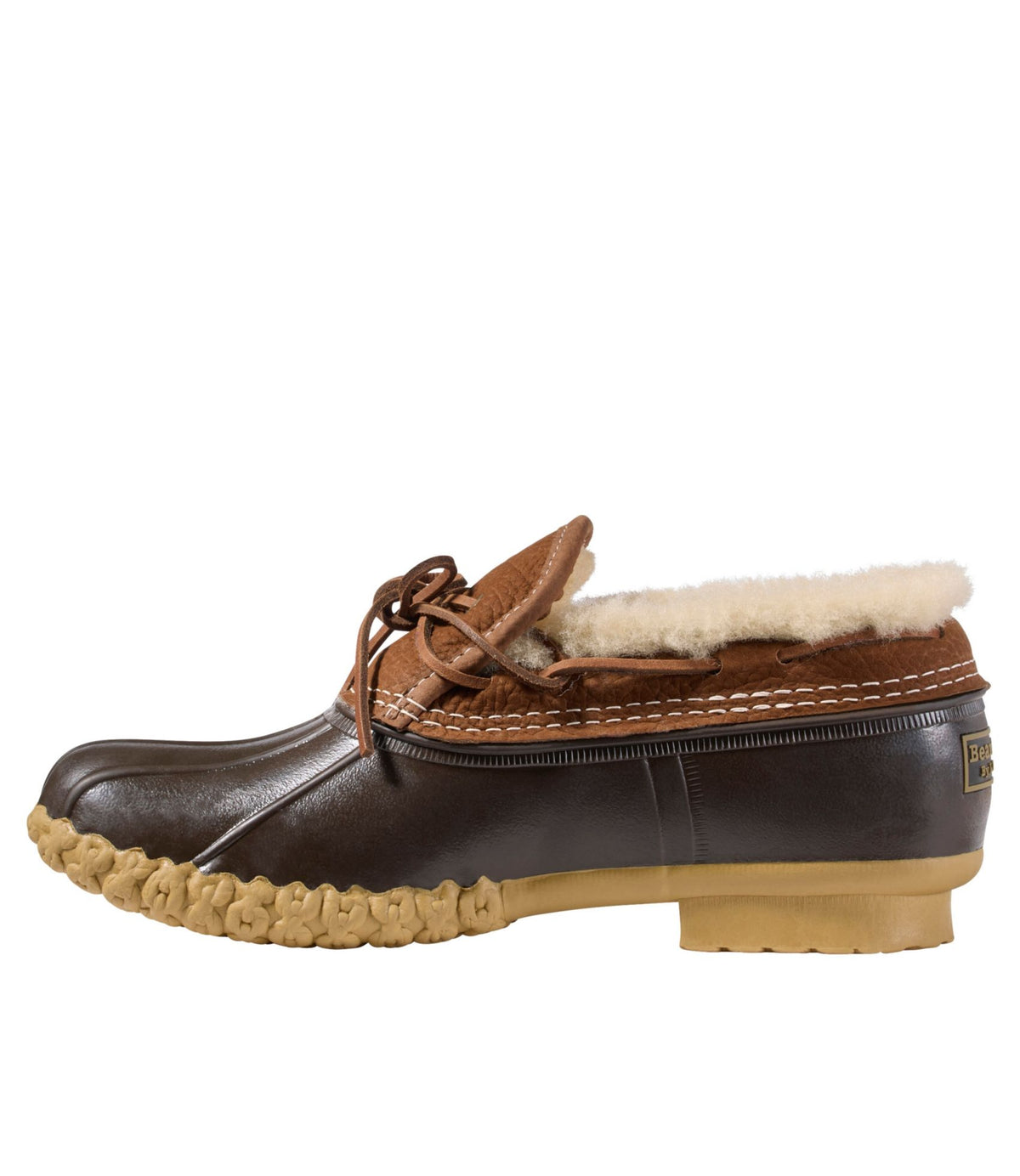 L.L.Bean Men's Bean Boots, Shearling-Lined Rubber Mocs Allspice/Bean Boot Brown/Gum