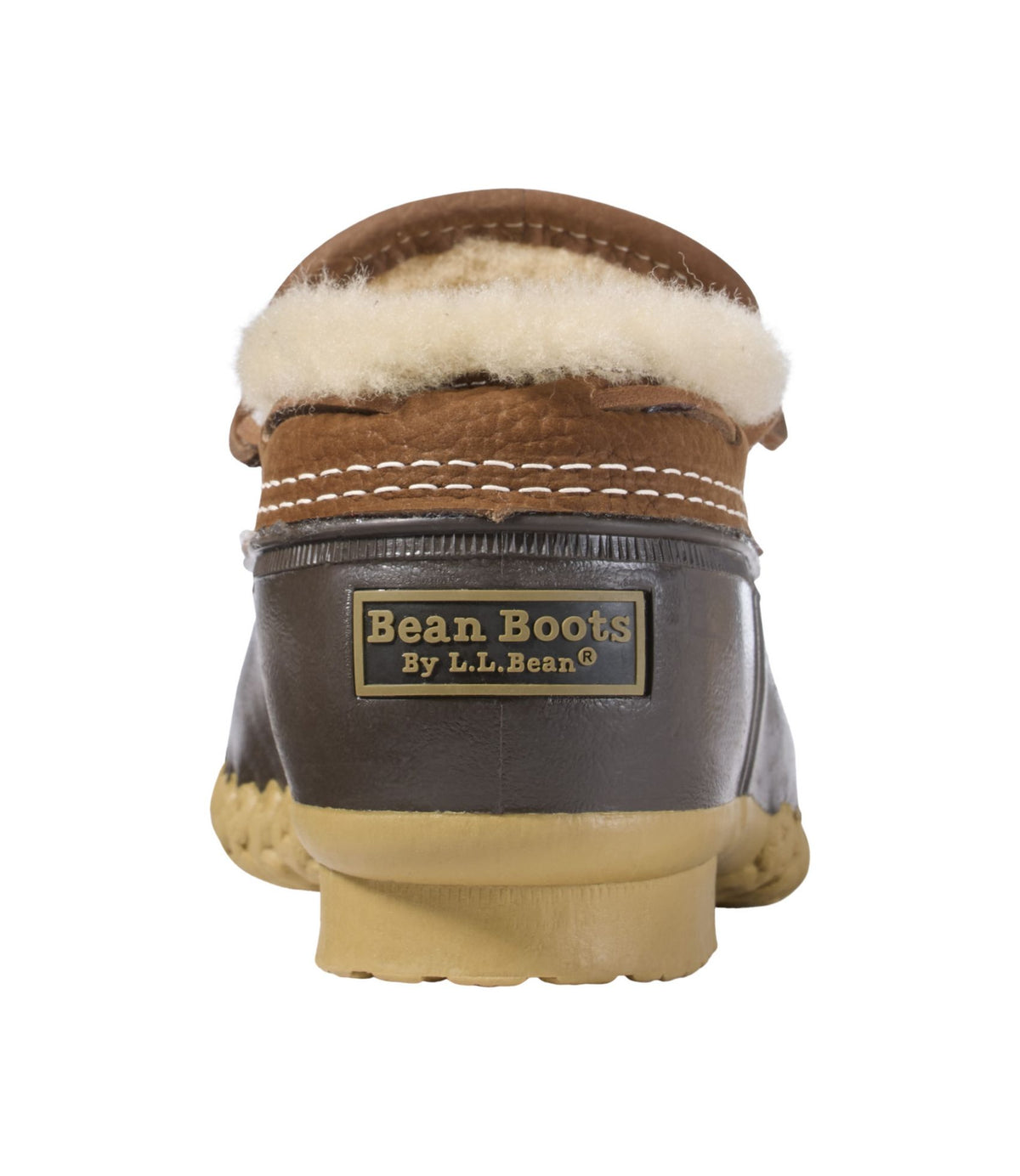 L.L.Bean Men's Bean Boots, Shearling-Lined Rubber Mocs Allspice/Bean Boot Brown/Gum