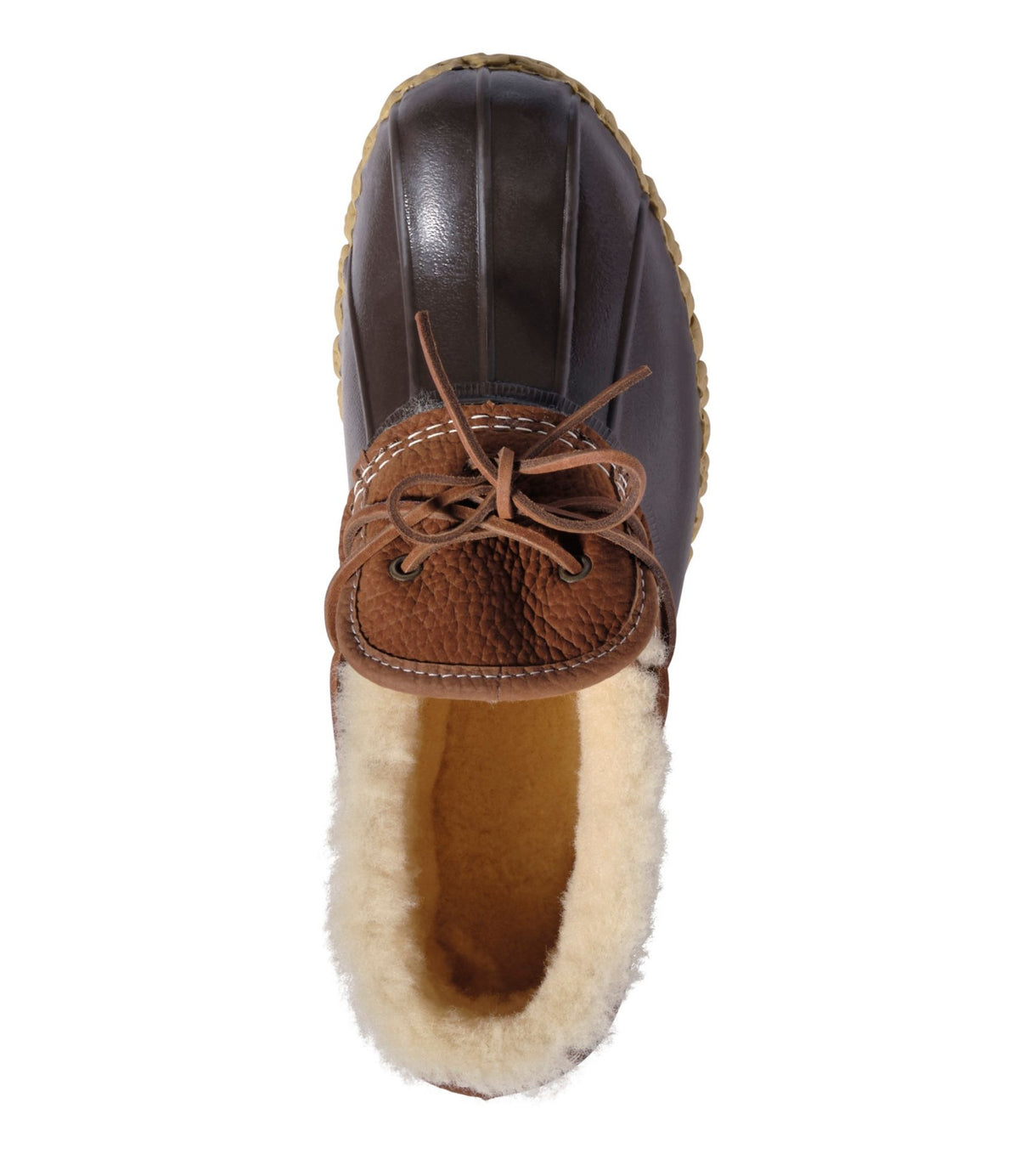 L.L.Bean Men's Bean Boots, Shearling-Lined Rubber Mocs Allspice/Bean Boot Brown/Gum