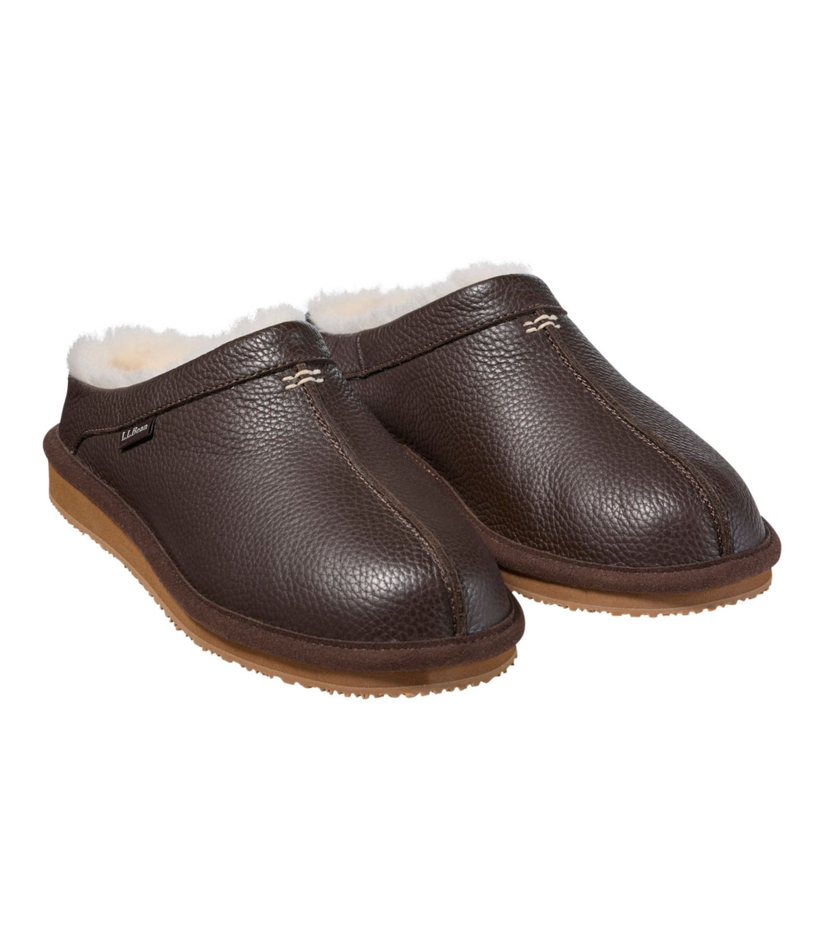 L.L.Bean Men's Wicked Good Scuffs, Leather Deep Brown