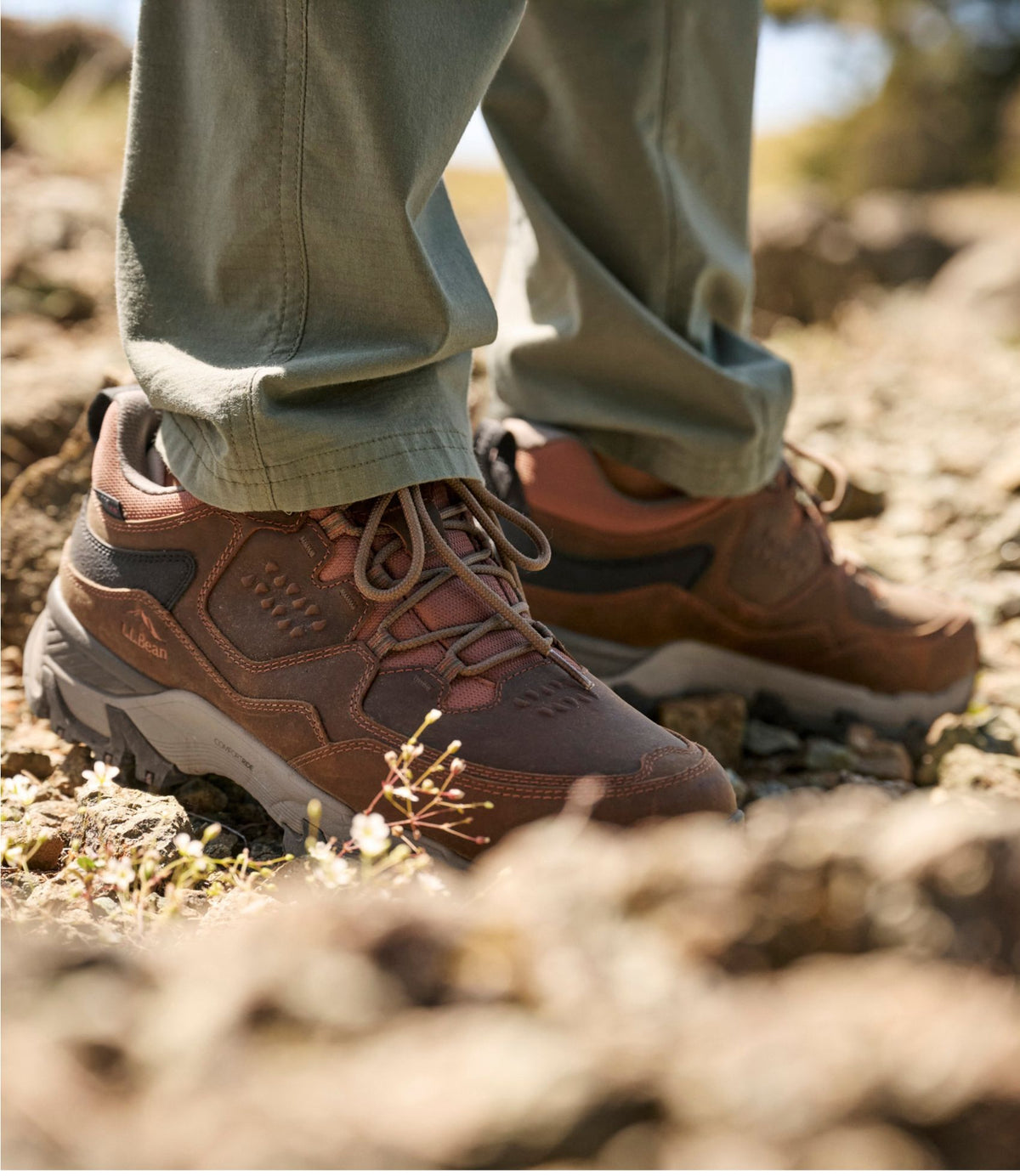L.L.Bean Men's Trail Model X Waterproof Hiking Shoes, Leather Barley