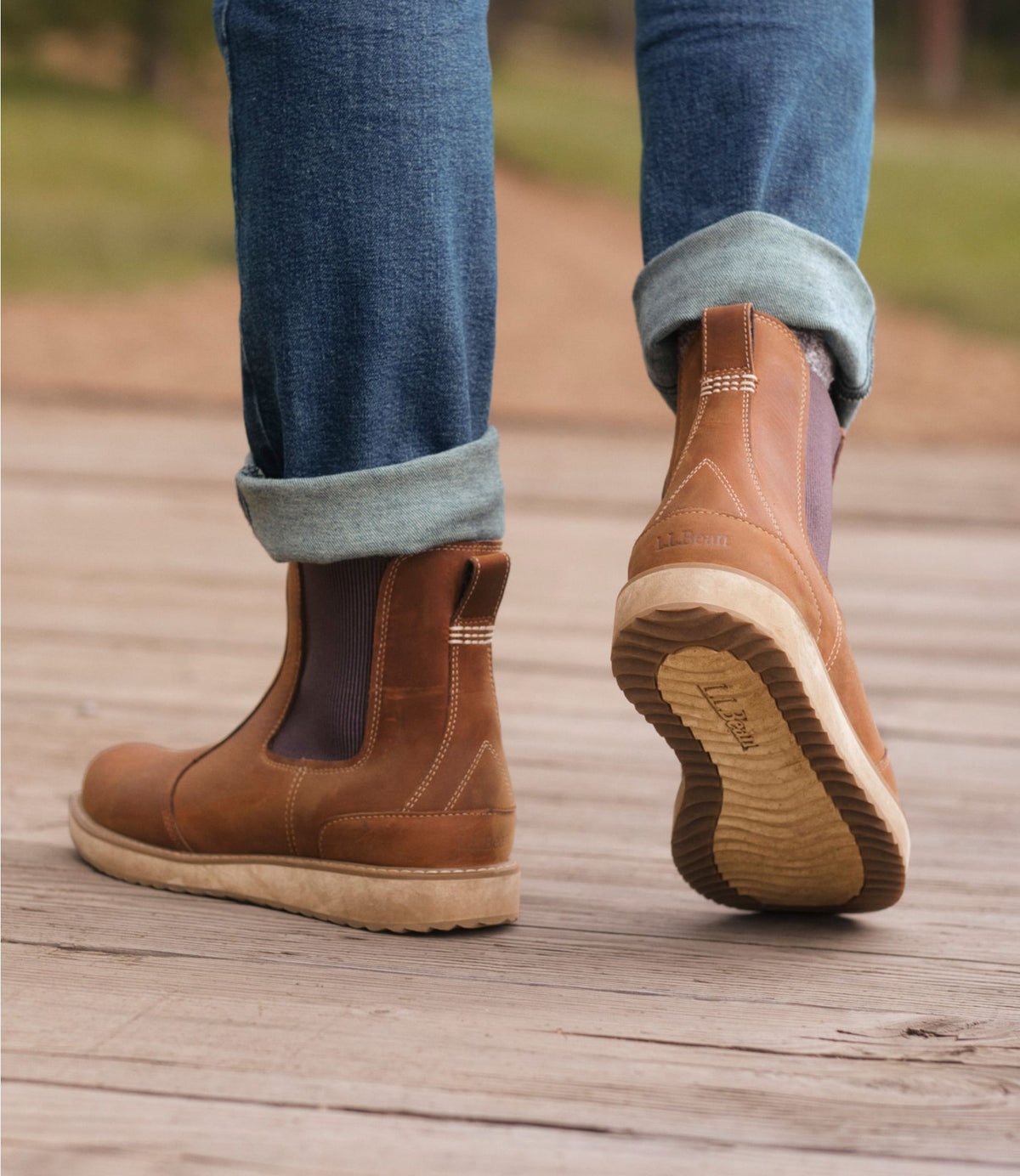 L.L.Bean Men's Stonington Chelsea Boots, Leather Dark Oakwood