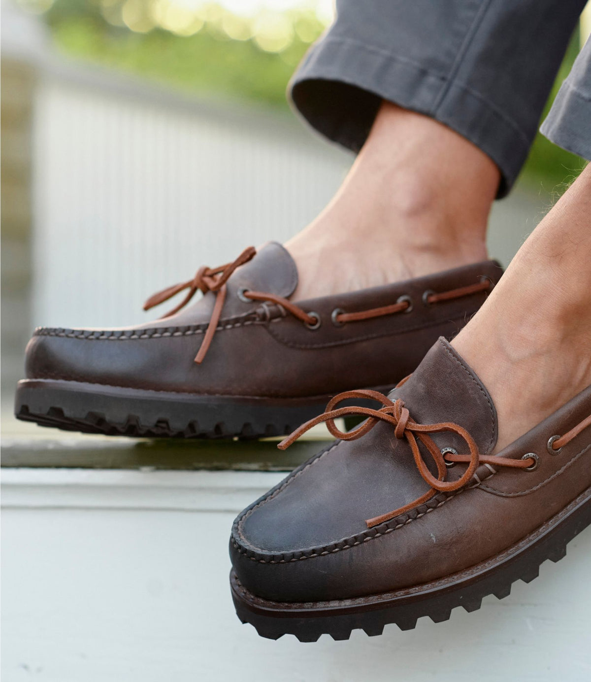 L.L.Bean Men's Allagash Handsewn Mocs, One-Eye Dark Earth