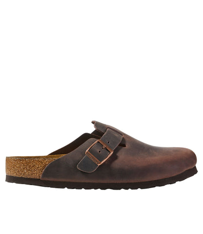 L.L.Bean Men's Birkenstock Soft Footbed Boston Clogs, Leather Habana