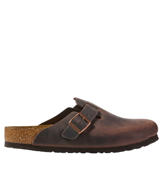 L.L.Bean Men's Birkenstock Soft Footbed Boston Clogs, Leather Habana