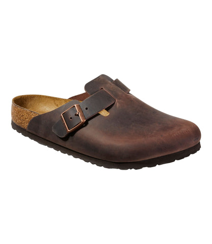 L.L.Bean Men's Birkenstock Soft Footbed Boston Clogs, Leather Habana