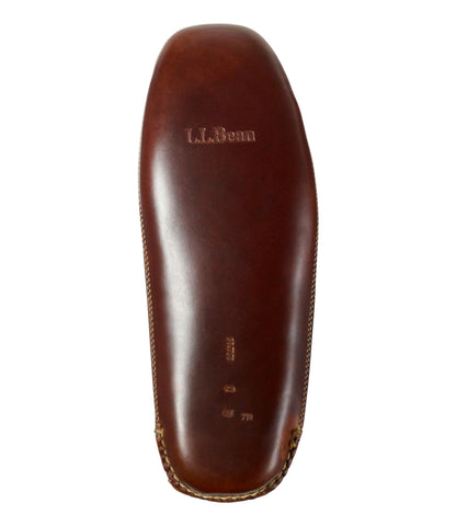 L.L.Bean Men's Leather Double-Sole Slippers, Leather-Lined Brown