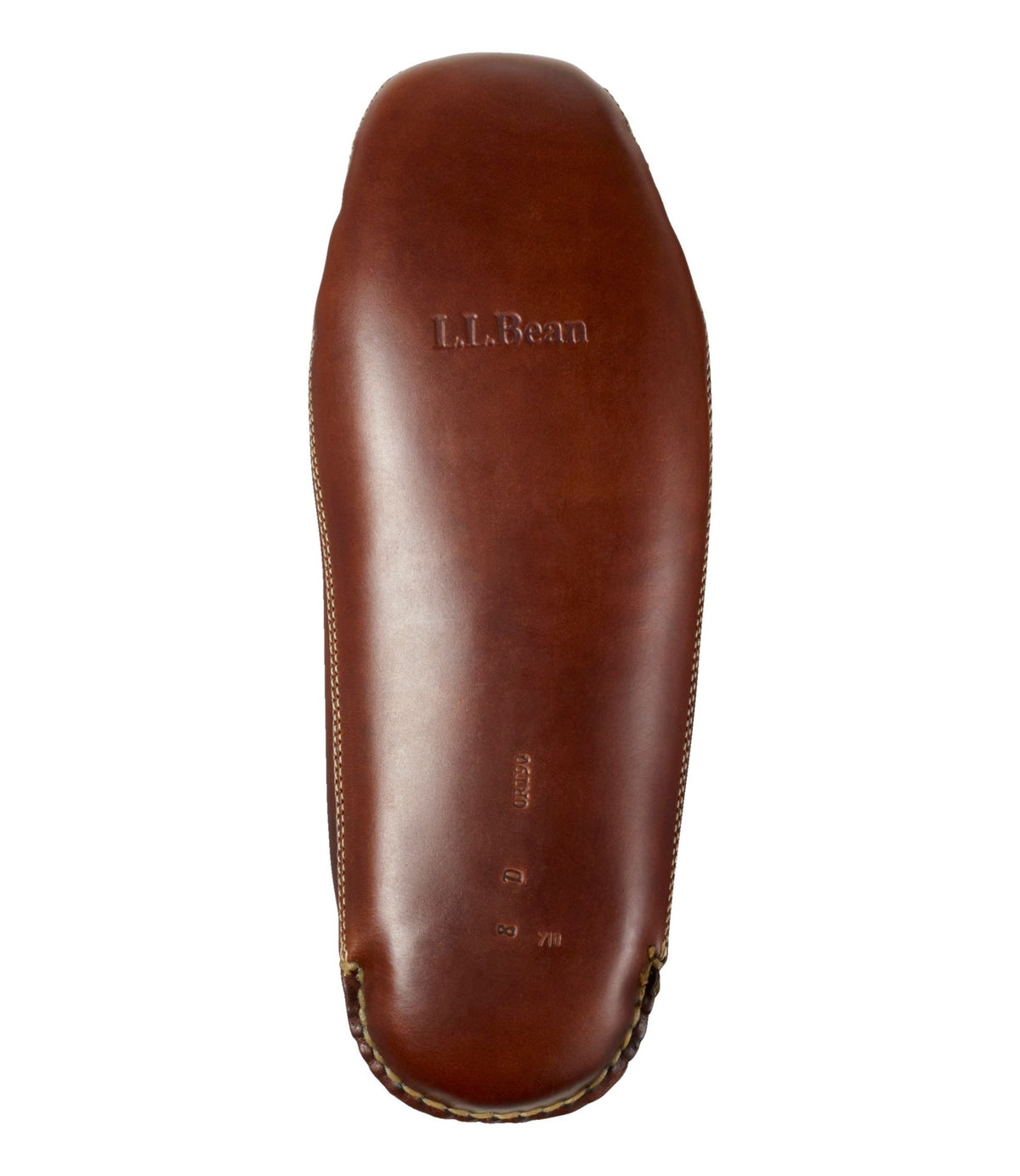 L.L.Bean Men's Leather Double-Sole Slippers, Shearling-Lined Brown