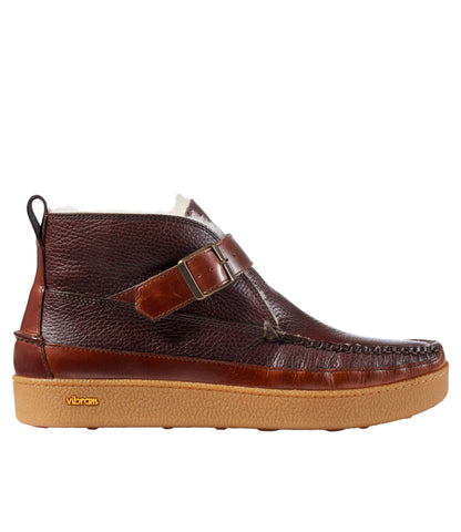 L.L.Bean Men's Lodge Moc Vibram® Buckle Boots, Shearling Mahogany
