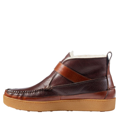 L.L.Bean Men's Lodge Moc Vibram® Buckle Boots, Shearling Mahogany
