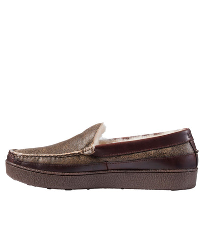 L.L.Bean Men's Lodge Moc Vibram® Slippers, Shearling Deepest Brown
