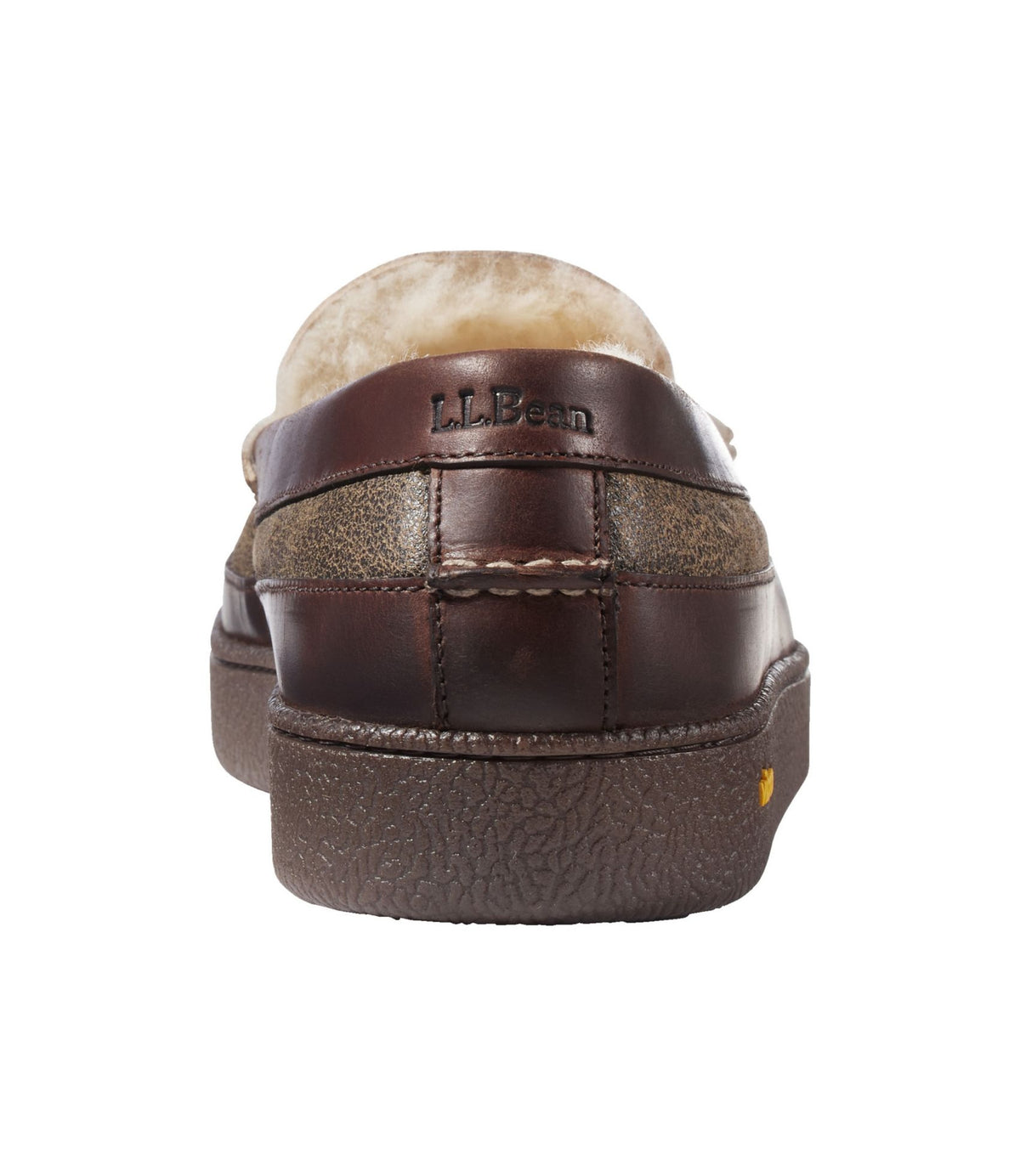 L.L.Bean Men's Lodge Moc Vibram® Slippers, Shearling Deepest Brown