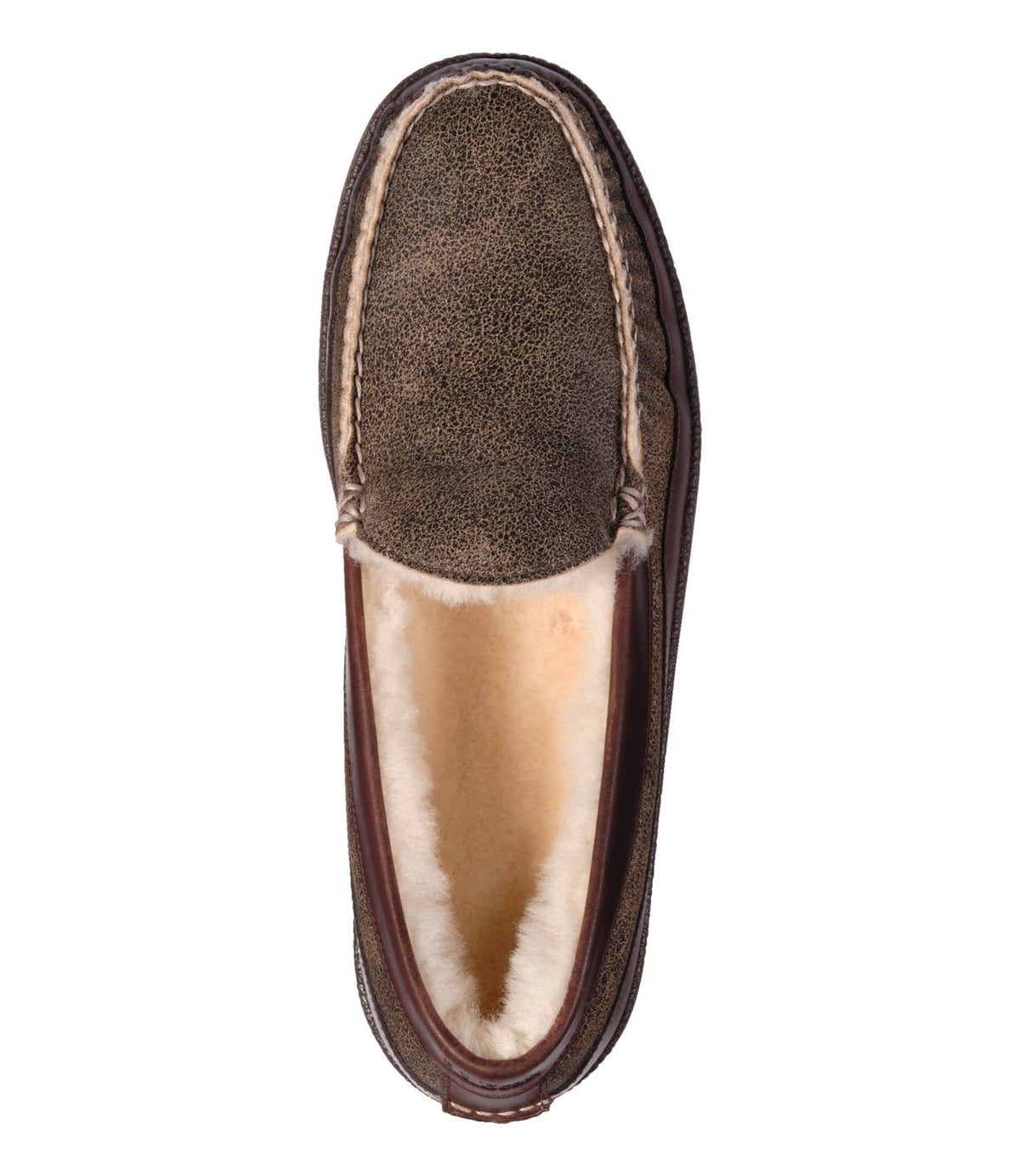 L.L.Bean Men's Lodge Moc Vibram® Slippers, Shearling Deepest Brown