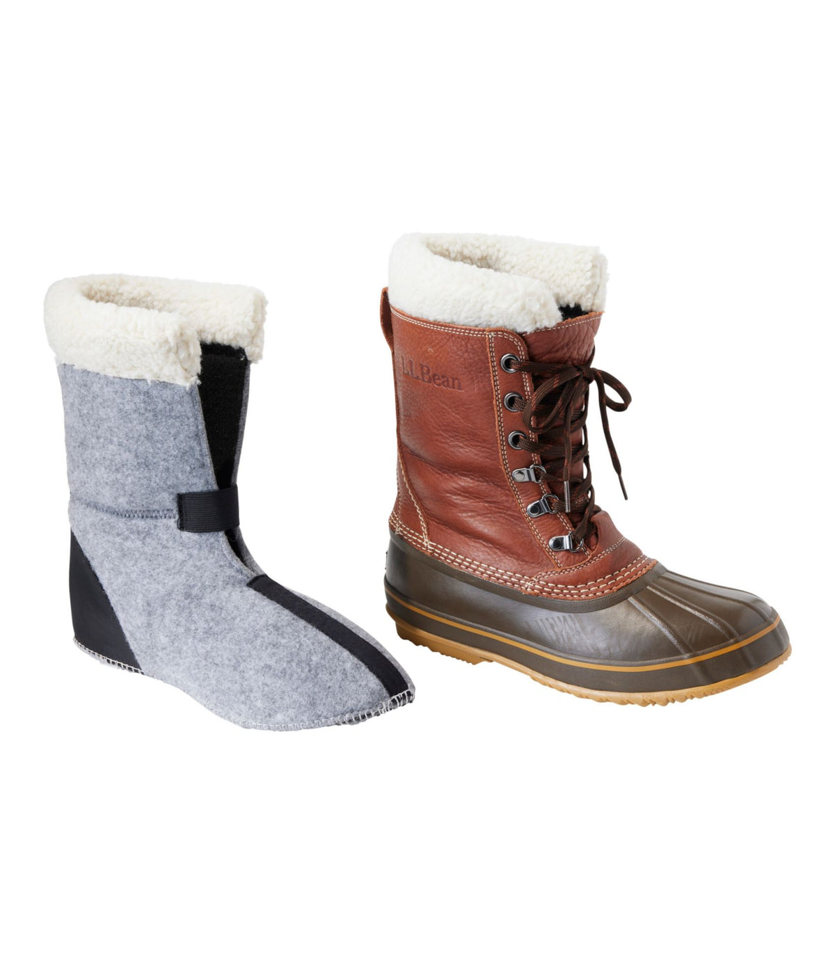 L.L.Bean Men's L.L.Bean Snow Boot Liners Gray