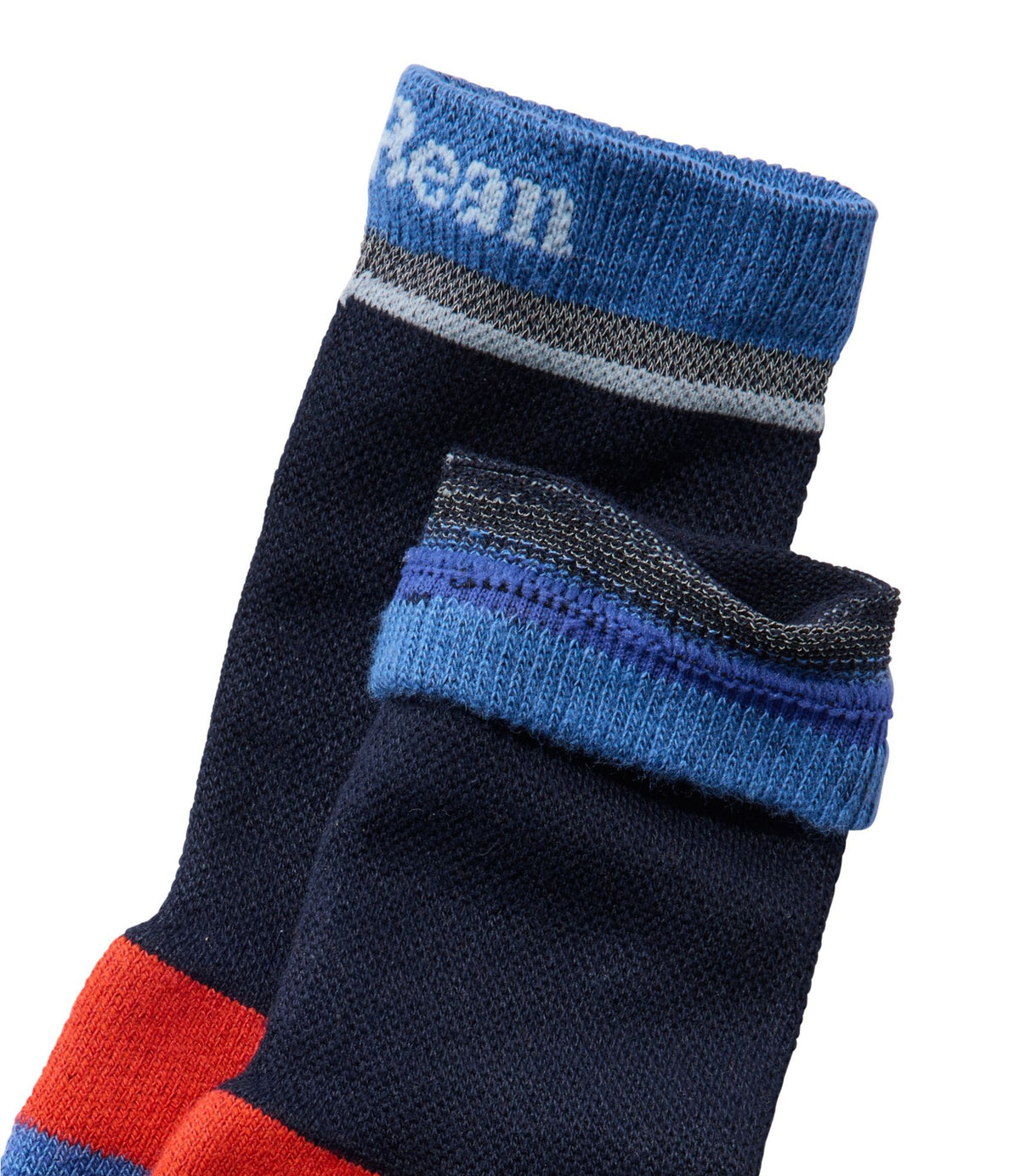 L.L.Bean Kids' L.L.Bean Athletic Crew Socks Classic Navy/Deep Glacier Blue
