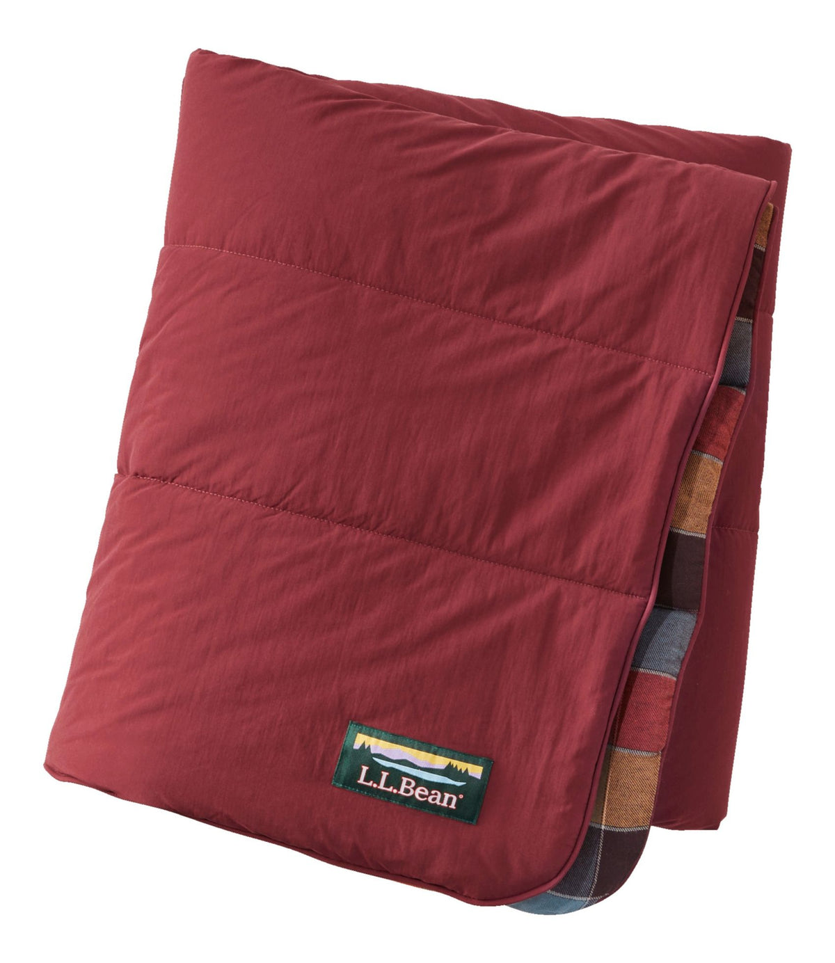 L.L.Bean L.L.Bean Flannel Camp Blanket Burgundy/Sea Pine Apple Cinnamon