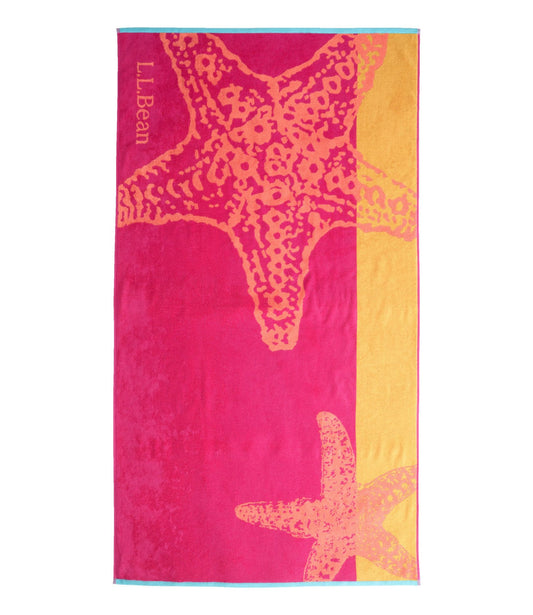 L.L.Bean Seaside Beach Towel, Starfish Coral Taffy