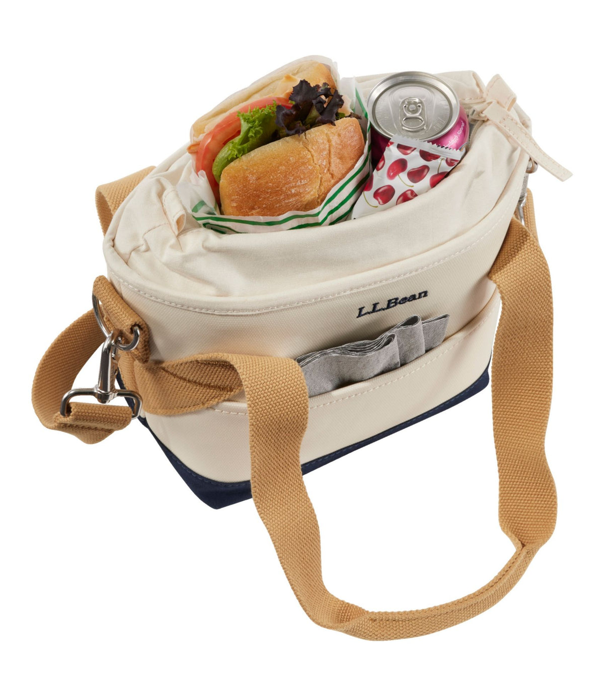 L.L.Bean Nor'easter Insulated Tote, Small Classic Navy/Cream/Canyon Khaki