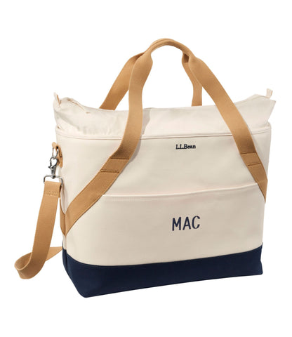 L.L.Bean Nor'easter Insulated Tote, Large Classic Navy/Cream/Canyon Khaki