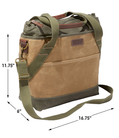 L.L.Bean Insulated Waxed-Canvas Tote, Medium Khaki